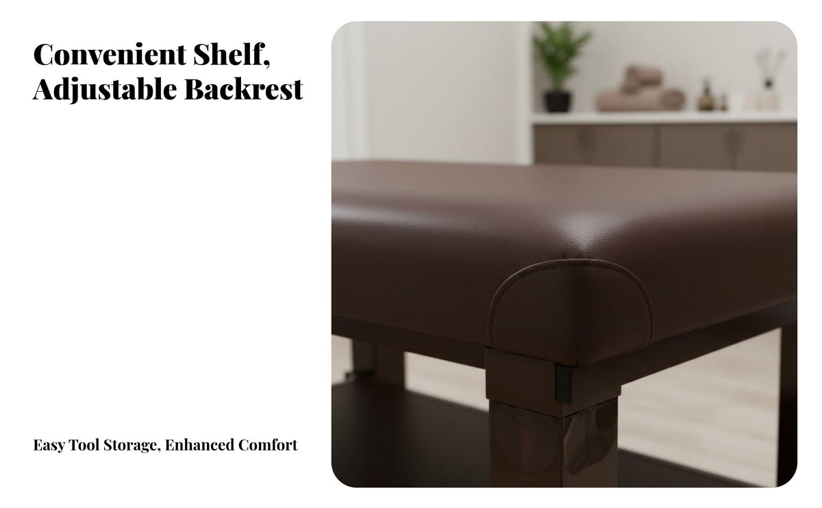 Eyelash Extension Bed Versatile Adjustable Facial Bed Firm-Density Foam Cushion Stationary Massage Table for Spa Owners, Physical Therapists, Home