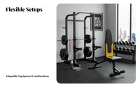 High Weight Capacity Squat Rack and Bench Set Heavy Duty Bench Press and Squat Stand Sturdy Construction Multi-Function Barbell Rack Non-Slip Feet for Weightlifters, Bodybuilders