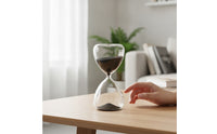 Glass Hourglass Modern 15-Minute Hourglass Decorative Sand Timer with Glass Body for Professionals, Students, Office, Meditation, Reading