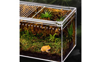 Reptile Enclosure with Attractive Sliding Lid Ventilated for Desktop, Hobbyists