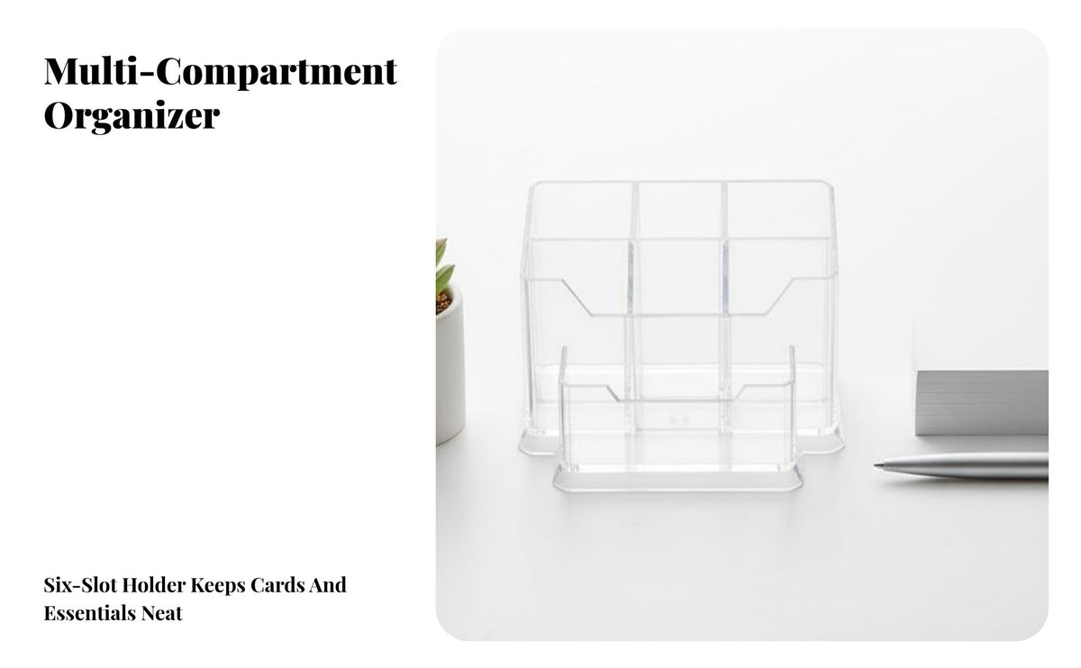 Business Card Box High Clearness Transparent Business Card Holder Space-Saving Transparent Storage Box for Reception Counter, Commerce Show Booth
