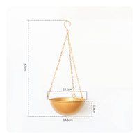 Metal Hanging Plant Pot Indoor Outdoor Round Hanging Basket with Chain for Patio