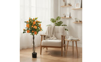 Artificial Rose Tree Decorative Artificial Rose Topiary Tree Compact for Entryway