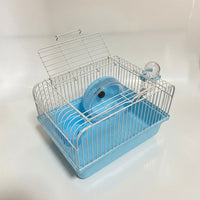 Portable Hamster Cage and Pet Carrier, Iron Material Travel Cage with Transparent Top
