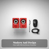 2 Pieces Universal Serial Bus-Powered Speaker Set Widely Compatible Desktop Speakers for Students