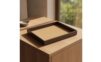 Jewelry Display Tray Leatherette Jewelry Storage Tray Velvet Lined Rectangular for Vanity, Dresser