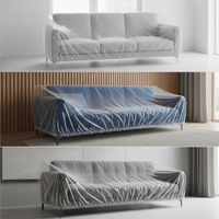 Disposable Sofa Dust Cover with Elastic Band, Furniture Dustproof Cover with Elastic Opening