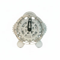 Rotating Gear Clock Stainless Steel Frame Steampunk Desk Clock Operated House Decoration for Office