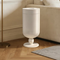 Stainless Steel Trash Can Freestanding Garbage Can with Press Lid Modern Wastebasket for Living Room, Bedroom, Office