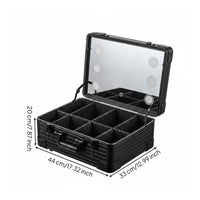 Professional Makeup Expert Case Adjustable Brightness LED Makeup Case Two Trays for Wedding