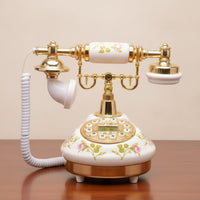 Antique Ceramic Telephone Collectible Retro Telephone High-Quality Vintage Phone Glossy for Home Office