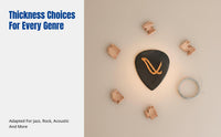 Handmade Electric Guitar Pick, Italian Craft, Bone, Ebony, Coconut, Unique Texture, Gift for Musicians