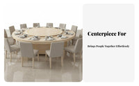 Electric Rotating Dining Table Built-in Induction Cooker Large Round Banquet Table Commercial Furniture for Hotel Managers, Restaurants