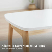Minimalist Aesthetic 2-Tier Rectangular Coffee Table Double-Deck Design Two-Tier Rectangular Table Solid Wood Legs Living Room Furnishing Ample Storage Space for Families with Children, Homeowners, Renters, Small Apartment, Lounge Area, Office, Balcony