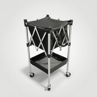Pickleball Basket Cart with Wheels Compact Pickleball Cart with Basket Foldable Court Equipment Trolley for Practice Field