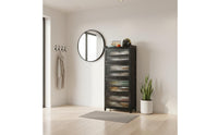 Slim Design Narrow Shoe Rack with Doors Reinforced Structure Locking Shoe Cabinet for Hallway, Corridor