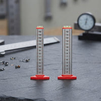 2 Pieces Aluminum-Alloy Height Gauge Ruler with Spirit Level High Precision Tile Height Marking Ruler Accurate Leveling Tool Easy-to-Read for Flooring Installers, Diyers, Home Renovation