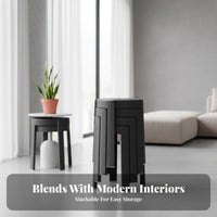 Space-Saving Stackable Plastic Stool Thickened Material Stackable Round Stool Long-Lasting Backless Kitchen Chair Easy to Clean for Homeowners, Children, Small Apartments, Living Room, Classroom, Bedroom
