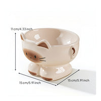 Glossy Cat Bowl with Pedestal Compact Ceramic Cat Bowl Stable Pet Feeder Dishes Sturdy for Cats, Small Dogs, Feeding Station, Kitchen