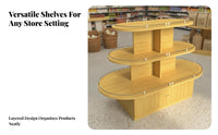 Versatile Supermarket Island Display Heavy-Duty Supermarket Display Table Large Capacity Freestanding Merchandise Rack Stable for Retailers, Vendors, Shop Owners, Boutique, Book Shop