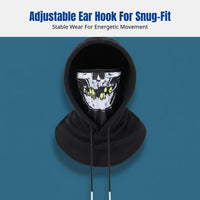 Thermal head print face cover, fleece balaclava neck gaiter, windproof headscarf for outdoor cycling, skiing