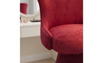 Minimalist Design Swivel Makeup Chair Soft Padded Cushion Upholstered Vanity Stool with Backrest Ergonomic Back Support Upholstered Makeup Stool Scratch Resistant Textile for Nail Salon