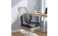 Seat Cushion with Backrest Contoured Seat Cushion with Lumbar Support Chair Pad Removable Cover Supportive for Office Workers