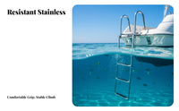 4 Step Telescoping Boat Ladder Foldable Stainless Steel Folding Aquatic Ladder Rust-Regardinggarding Sistant Regardinggarding