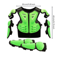Vest with Guards Stiff-Cover Guarding Gear Set with Guards Zip-Front Vest for Kids, Balance Bike Riding, Motorcycle Training