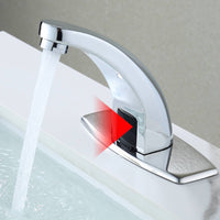 Infrared Sensing Battery Powered Sensor Faucet Brass Touchless Sensor Faucet Chrome Finish Plumbing Fixture Arched Spout