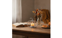 Halloween Pumpkin Candle Holder Tabletop Pumpkin Tealight Holder Metal Decor Compact for Autumn Harvest