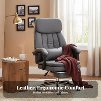 Highsupport Support Reclining Desk Chair with Footrest Adjustable Recline Office Furniture Ergonomic Design rotating Seat Padded Armrests for managerials, Remote Workers, Pet Owners, resting, Study Room, Relaxing, Gaming Setup