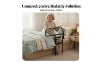 Bed-Assist Handrail Frame Heavy Duty Padded Grip Freestanding Bedside Support Frame Mobility Aid High Weight Capacity