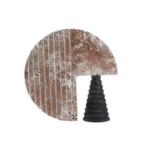 Abstract Sculpture Textured Geometric Ornament Marble Stone-Look Statue for Living Room