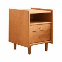 Minimalist Design Nightstand with Drawers Long-Lasting and Sturdy 2-Drawer Wooden Cabinet Polished Rounded Corners Bedside Table Versatile Use for Apartment Dwellers, Homeowners, Adults, Small Areas, Living Room, Hallway