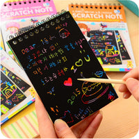Kids' Creative DIY Scratch Art Book - Colorful Graffiti Sketchbook for Students, Fun Coil Drawing Book
