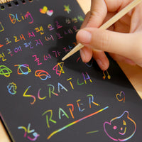 Kids' Creative DIY Scratch Art Book - Colorful Graffiti Sketchbook for Students, Fun Coil Drawing Book