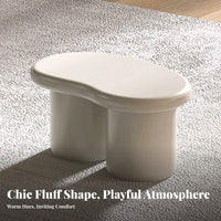 CumulusShaped Pouf Cute Design Round Plush Ottoman Simple appearance for Children