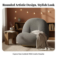 luxuriously soft Texture CumulusShaped Ottoman sophisticated aesthetic Upholstered Stool Comfortable Cushioning accentuated Chair Artistic for Young Adults, Interior Decorators, Homeowners, Living Room, Lounge Area, study alcove, Entryway