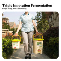 Bokashi Compost Bin Odorless Bokashi Container Indoor Composter Odor Control Kitchen Food Waste Composter for Garden, Countertop
