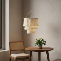 Handwoven Woven Tassel Lampshade Elegant Design Macrame Lampshade Creates Warm Atmosphere Macrame Lamp Shade Easy Installation for Wedding Decor