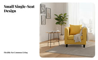 Space Saving Upholstered Club Chair Minimalist Design Sofa Soft Feel Upholstery Armchair Comfortable Cushioning for Apartment Dwellers, Homeowners, Business Owners, Small Areas, Internet Cafe, Living Room, Hotel Lobby