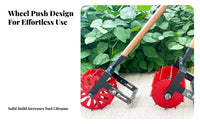 Wheeled Push Hoe Multifunctional Rolling Garden Weeder head Manual Soil Cultivator head for Gardeners, Homeowners, Farm, Vegetable Plot, Yard