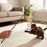 Interactive Retractable Cat Wand Toy with Bell and Tassel