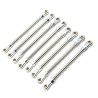 8 Pieces RC Linkage Set with Metal Ends Adjustable Tie Rod Kit Shiny Link Rod for Hobbyists