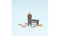 1:64 Scale Elderly Man Figure Neutral Finish Hand-Painted Figure Decorative for Micro Photography, Decoration