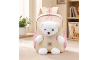 Padded Straps Soft Bear Backpack Side Pockets Bear Backpack Top Handle Children'children'children's Bag Front Zipper