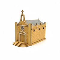 Handmade Gift 1/72 Scale Church Model Highly Detailed Scene Model Building Laser Cut Wood Construction Set Removable Roof for Hobbyists