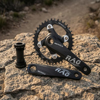 CNC-Machined Mountain Bike Crankset 104BCD Crankset with Bottom Bracket 170mm Chainset Lightweight for Cyclists, Trail Riding, Drivetrain Upgrade