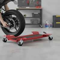 Controlled Motorcycle Mover Dolly with Swivel Wheels Stable Motorcycle Garage Dolly Low-Height for Mechanics